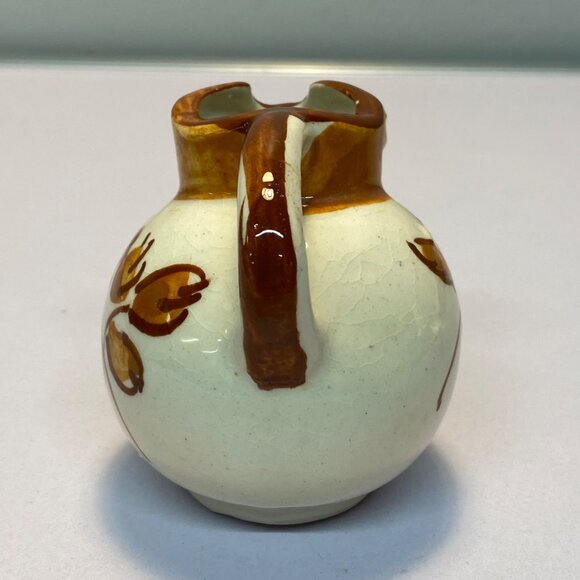 Vintage Occupied Japan Morikin Ware Hand Painted Miniature Pitcher Cream Brown - Picture 5 of 9